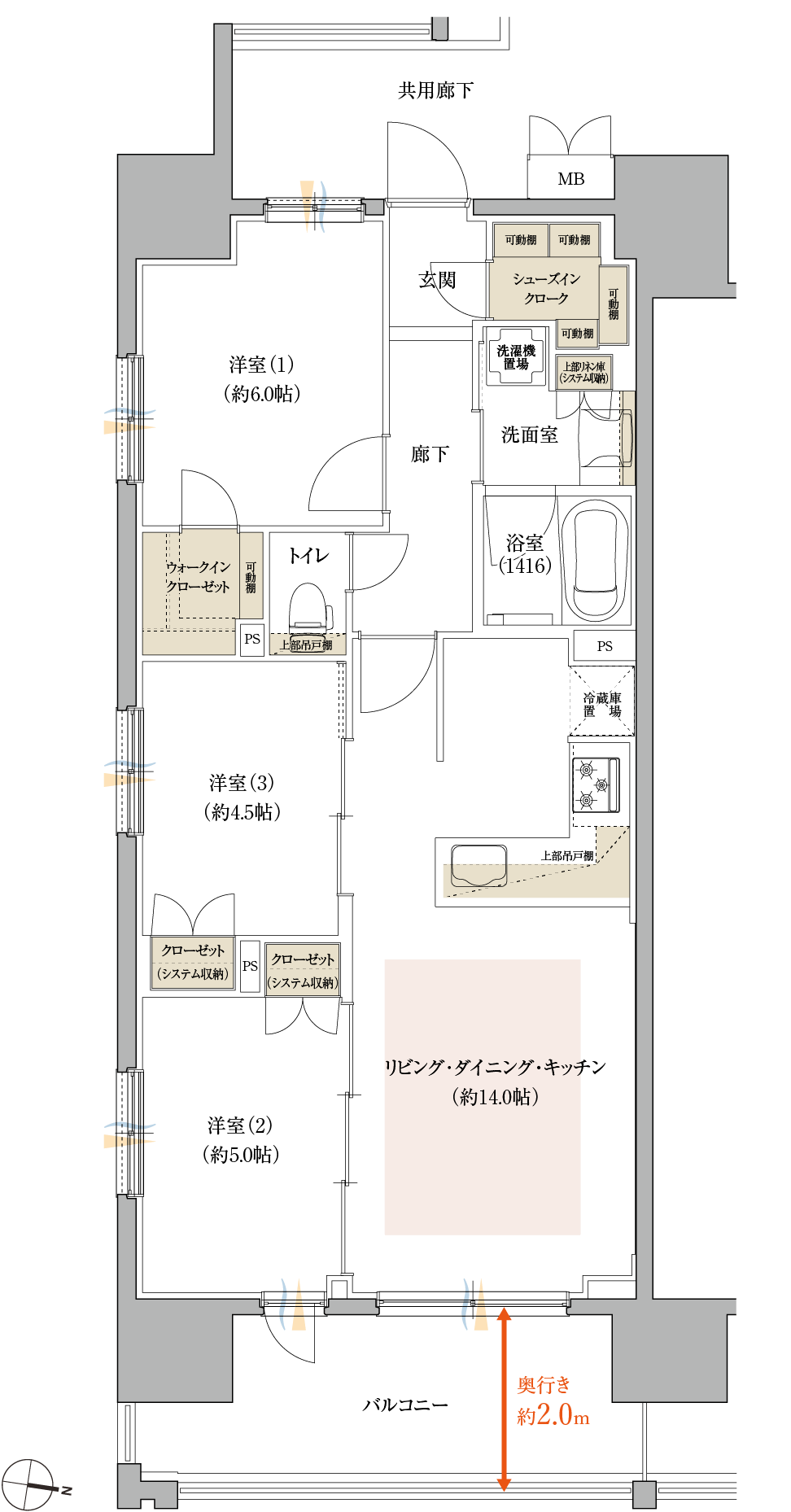 プラン C Type 公式 レ ジェイド タイムズコア川越 株式会社日本エスコンがお届けする新築分譲マンション