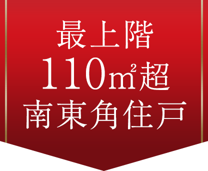 最上階110㎡超南東角住戸