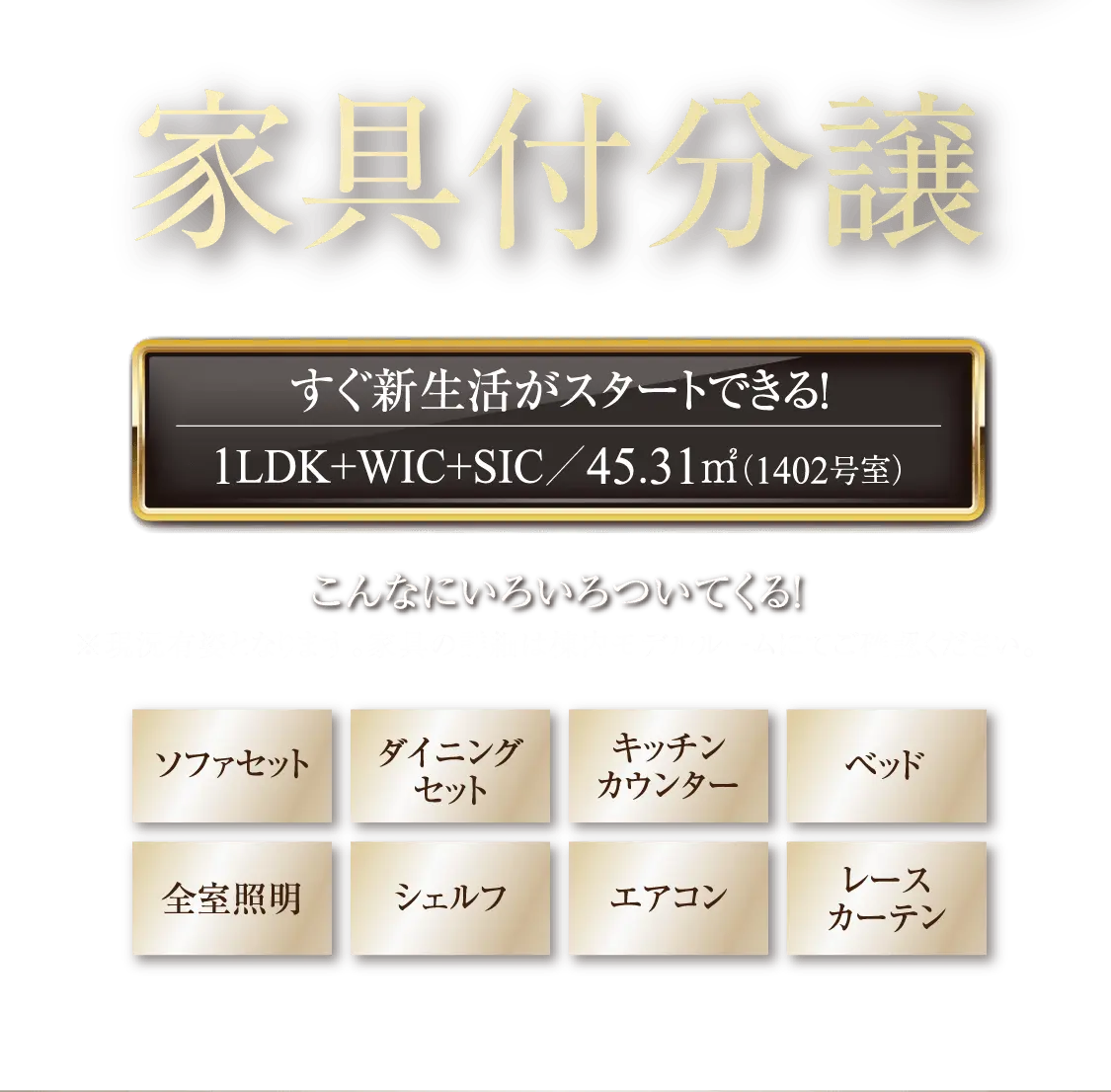 家具付き分譲ラスト1邸