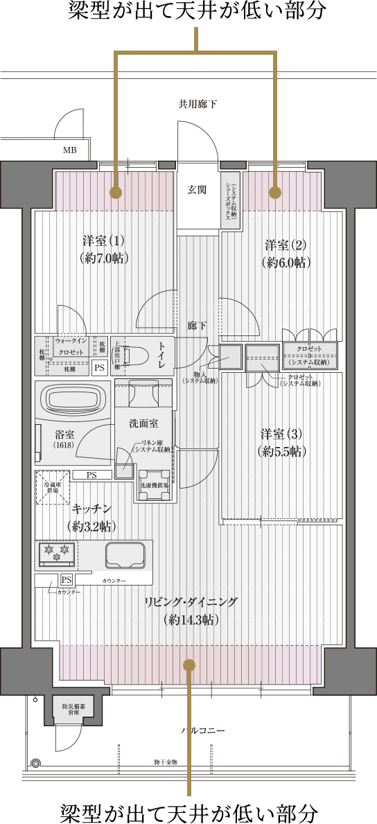 アウトポール設計ではない従来型プラン