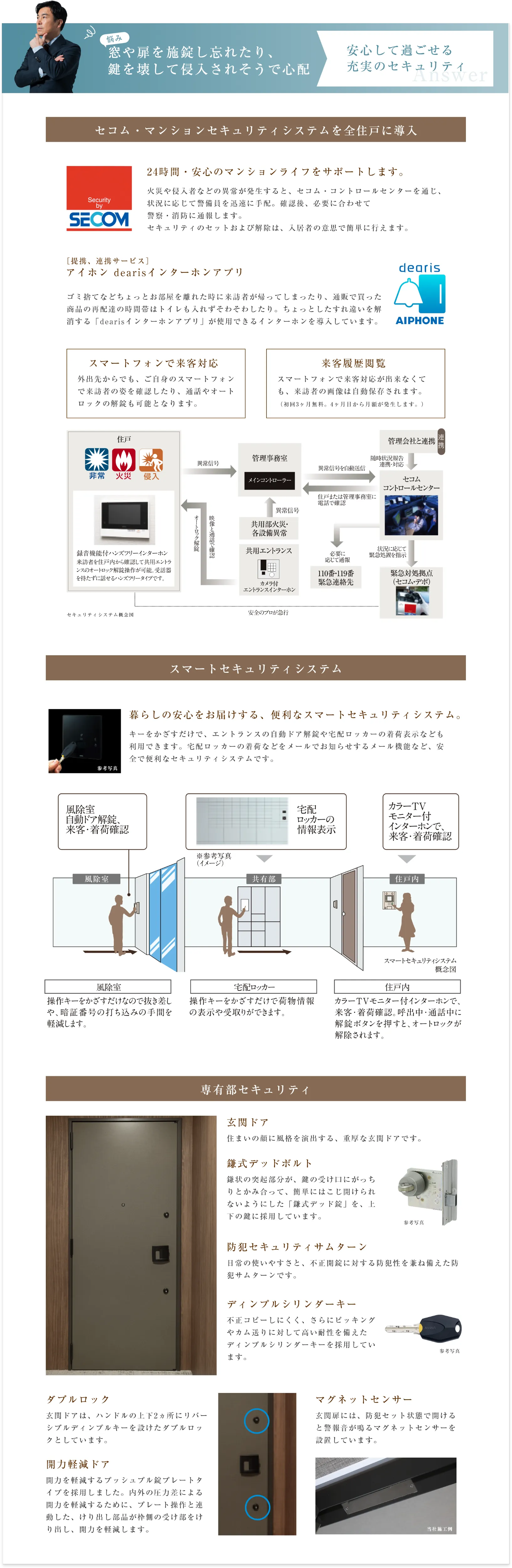 安心して過ごせる充実のセキュリティ