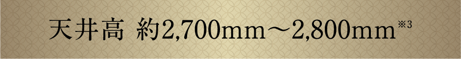 天井高 約2,700mm～2,800mm