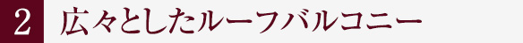2.広々としたルーフバルコニー