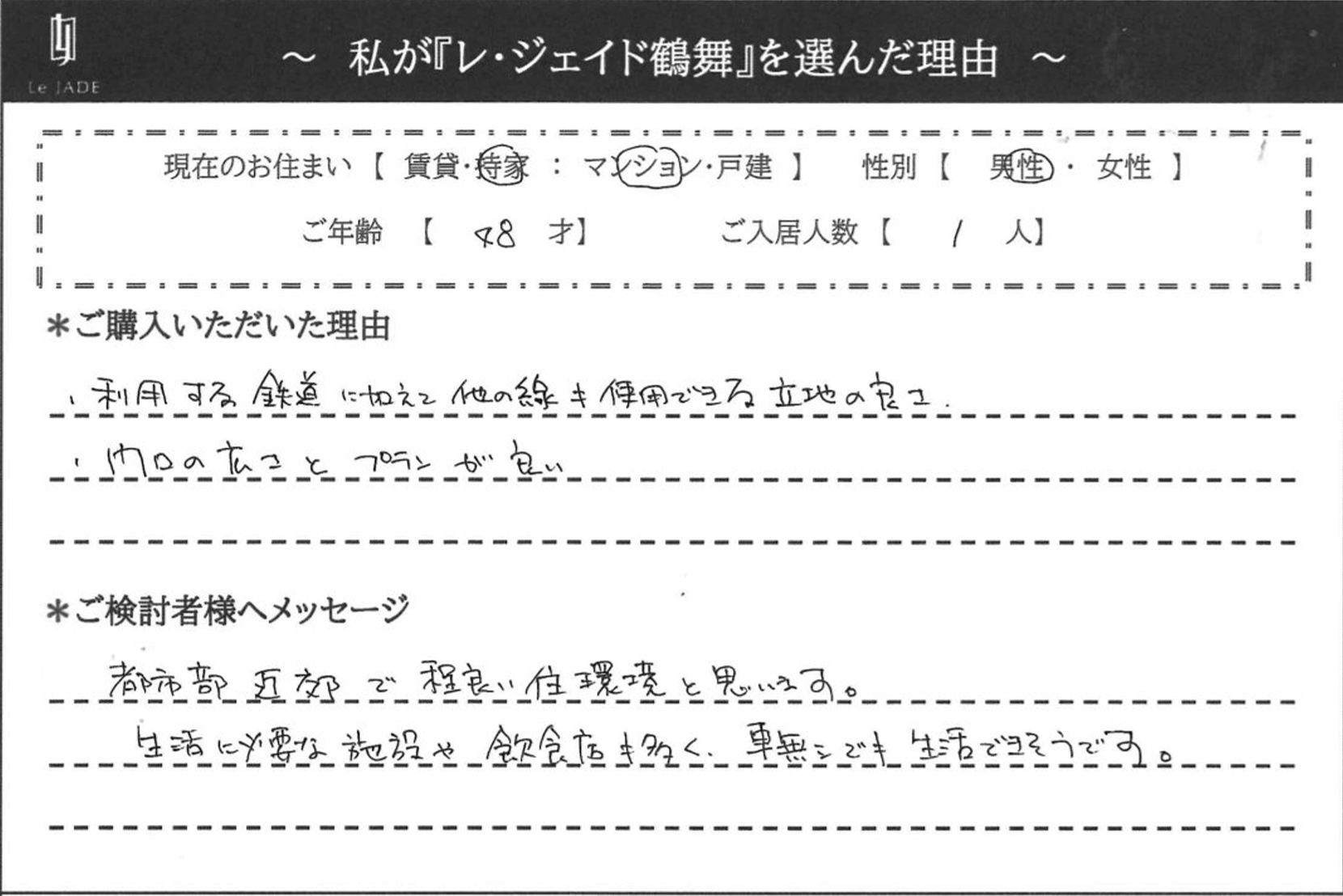 私が'鶴舞'を選んだ理由