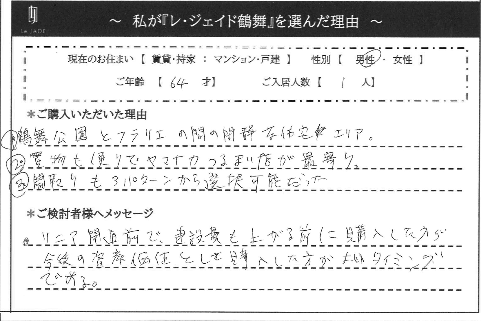私が'鶴舞'を選んだ理由