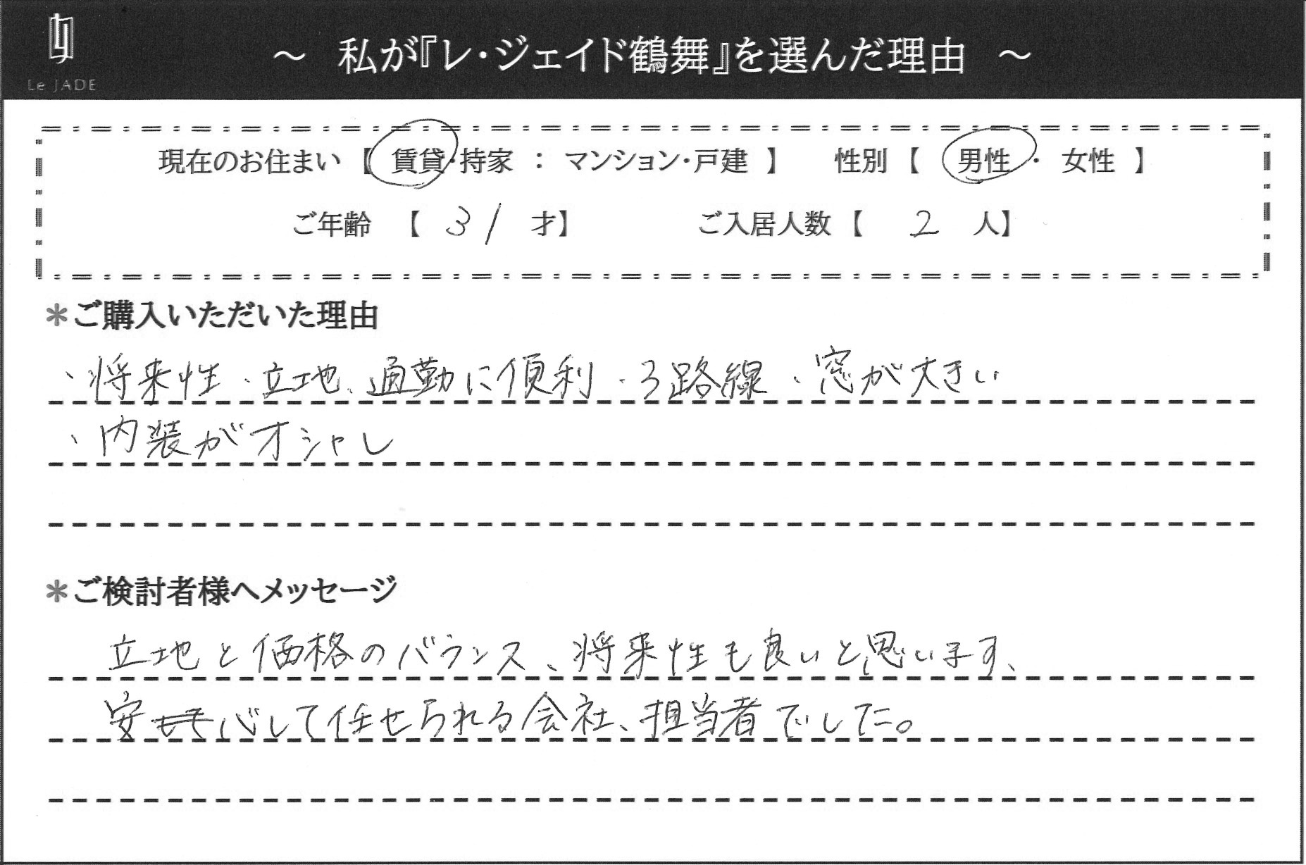 私が'鶴舞'を選んだ理由
