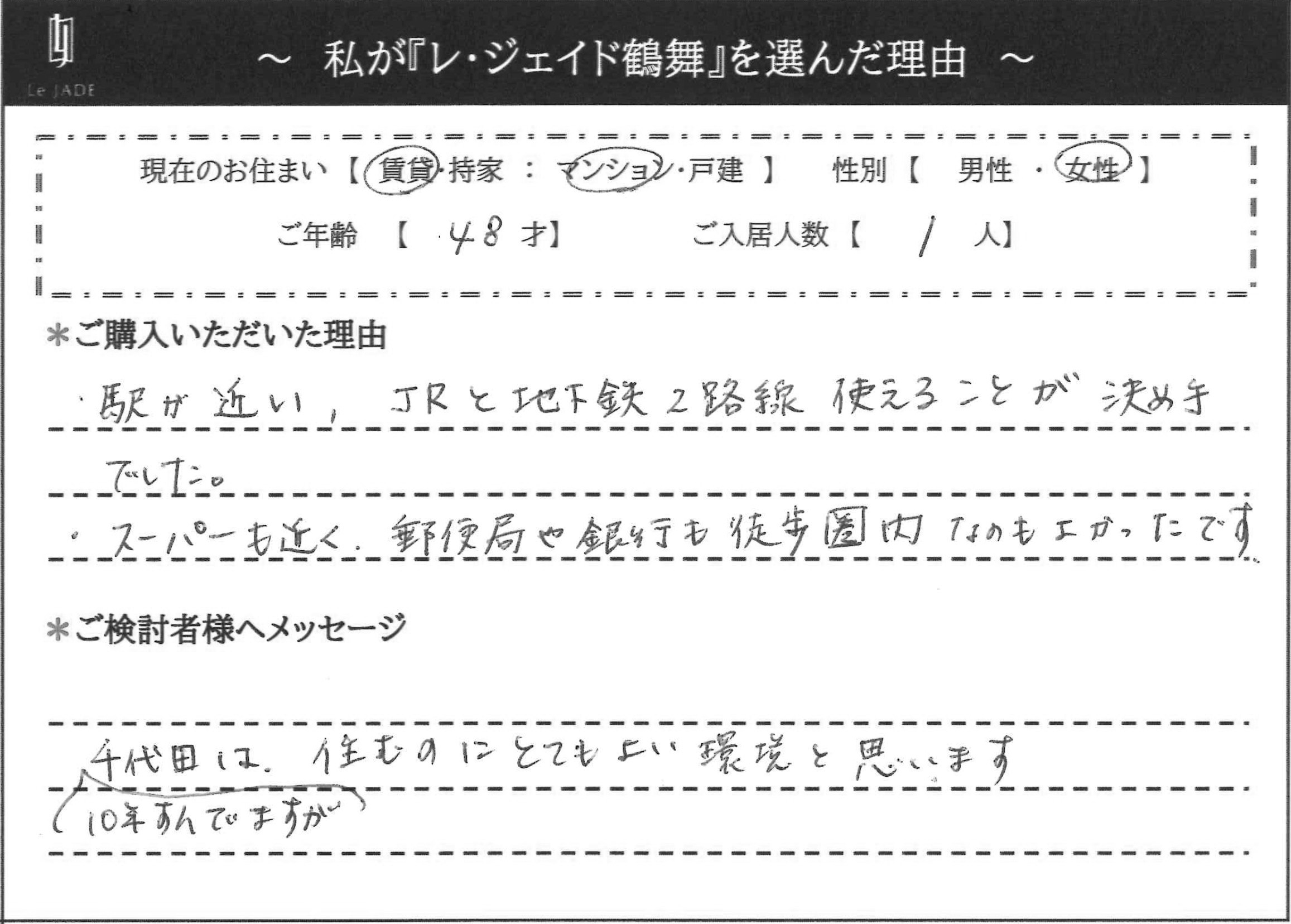 私が'鶴舞'を選んだ理由