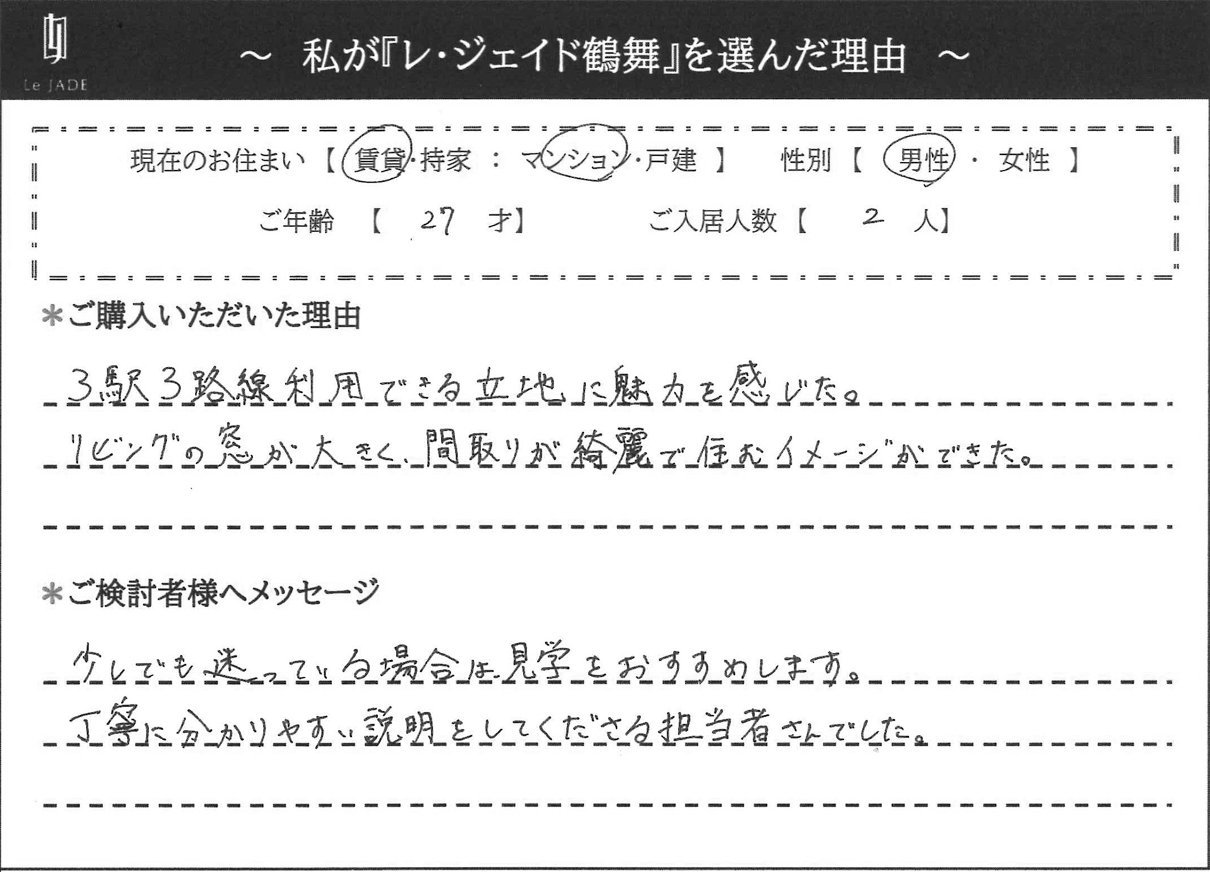 私が'鶴舞'を選んだ理由