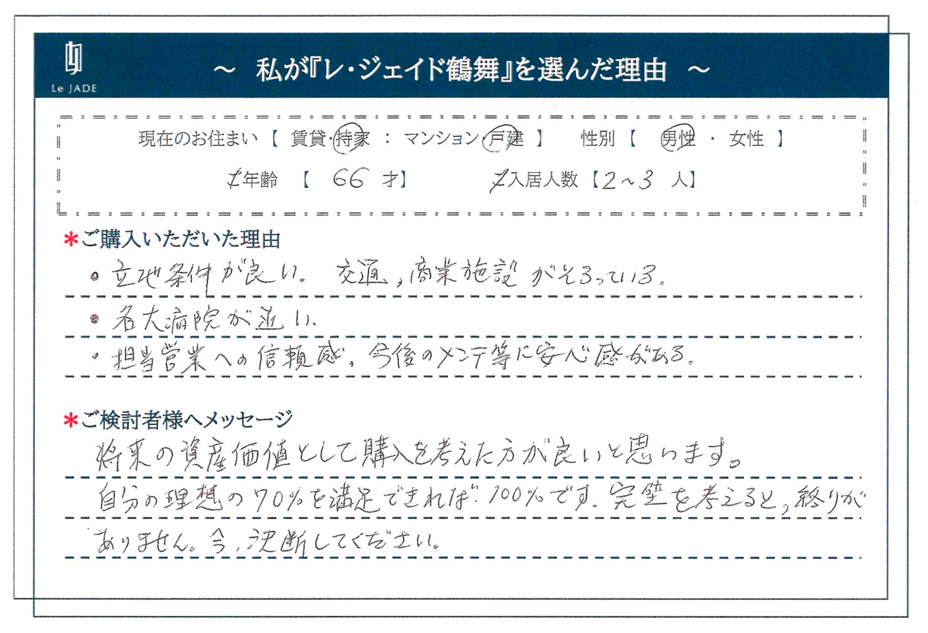 私が'鶴舞'を選んだ理由